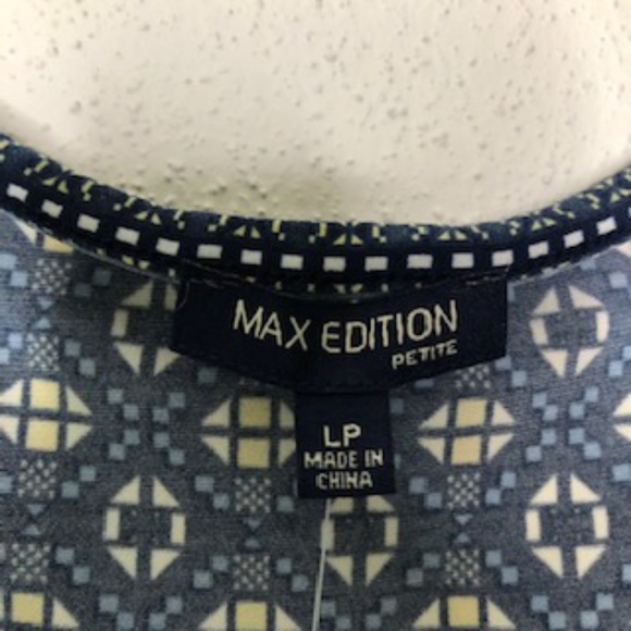 Max Edition Casual Dress A-Line Scoop Neck Stripe/Abstract Print Size LP - Picture 5 of 9